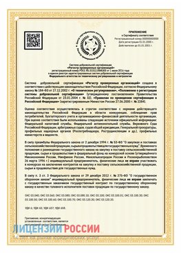 Приложение к сертификату для ИП Ремонтное Сертификат СТО 03.080.02033720.1-2020